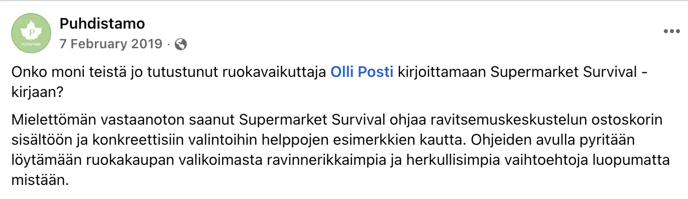 Puhdistamon arvostelu Supermarket Survival -kirjasta